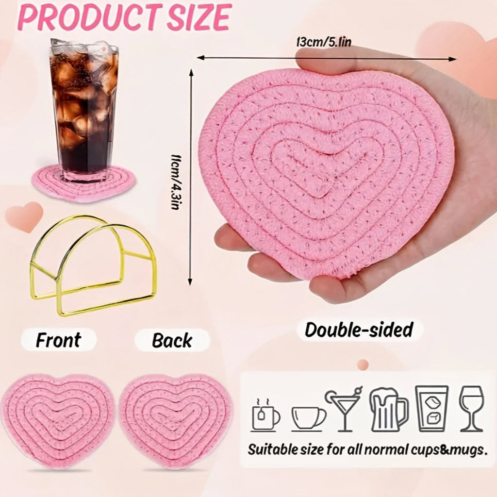 Charming Heart Coasters – Heat-Resistant Table Protectors