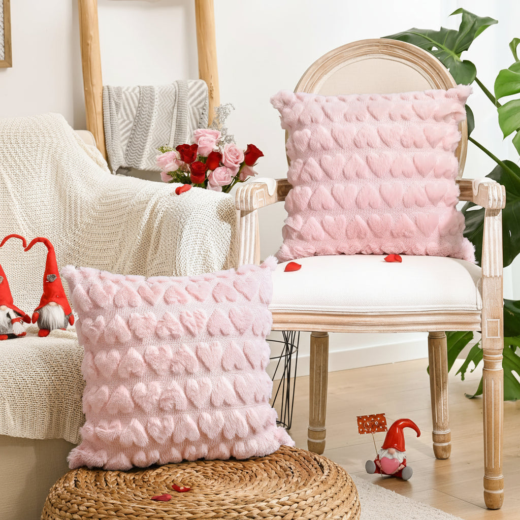 Charming Heart-Themed Pillow Covers for a Cozy Home