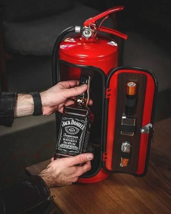 Discreet Beverage Vault with Fire Extinguisher Design