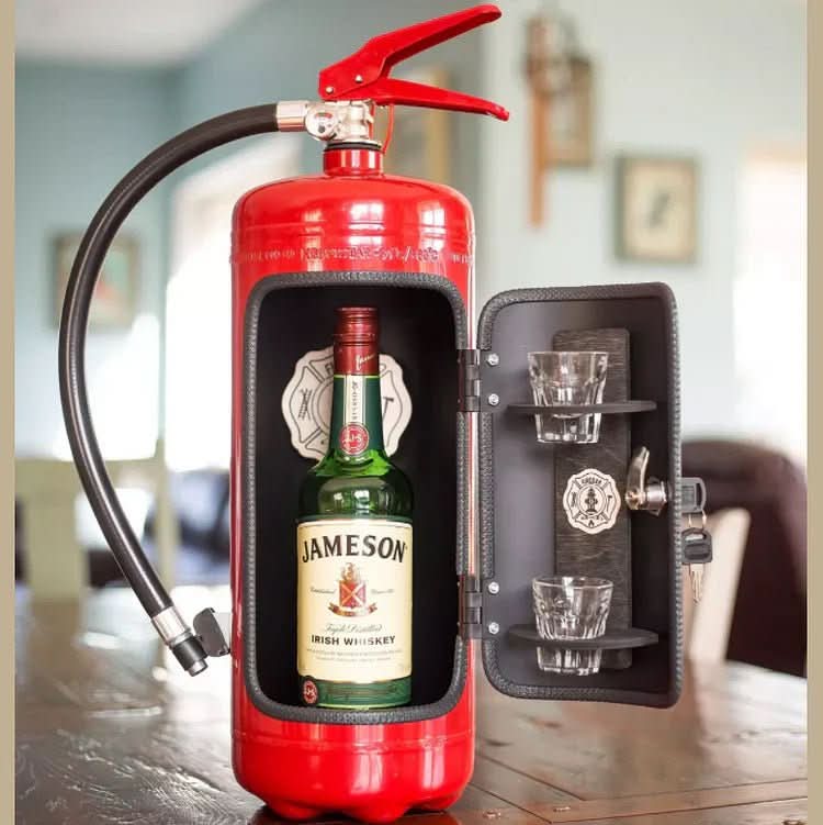Discreet Beverage Vault with Fire Extinguisher Design