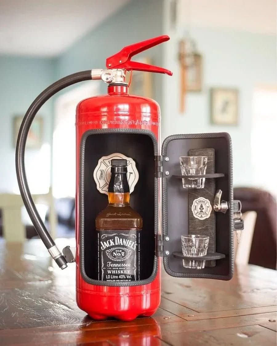 Discreet Beverage Vault with Fire Extinguisher Design