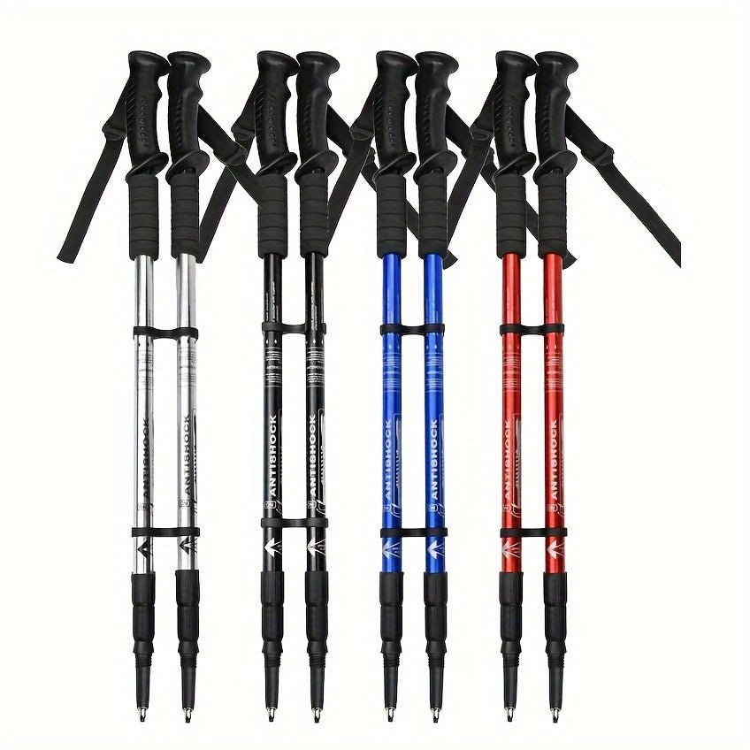Lightweight Adjustable Trekking Poles with Shock Absorption for Hiking