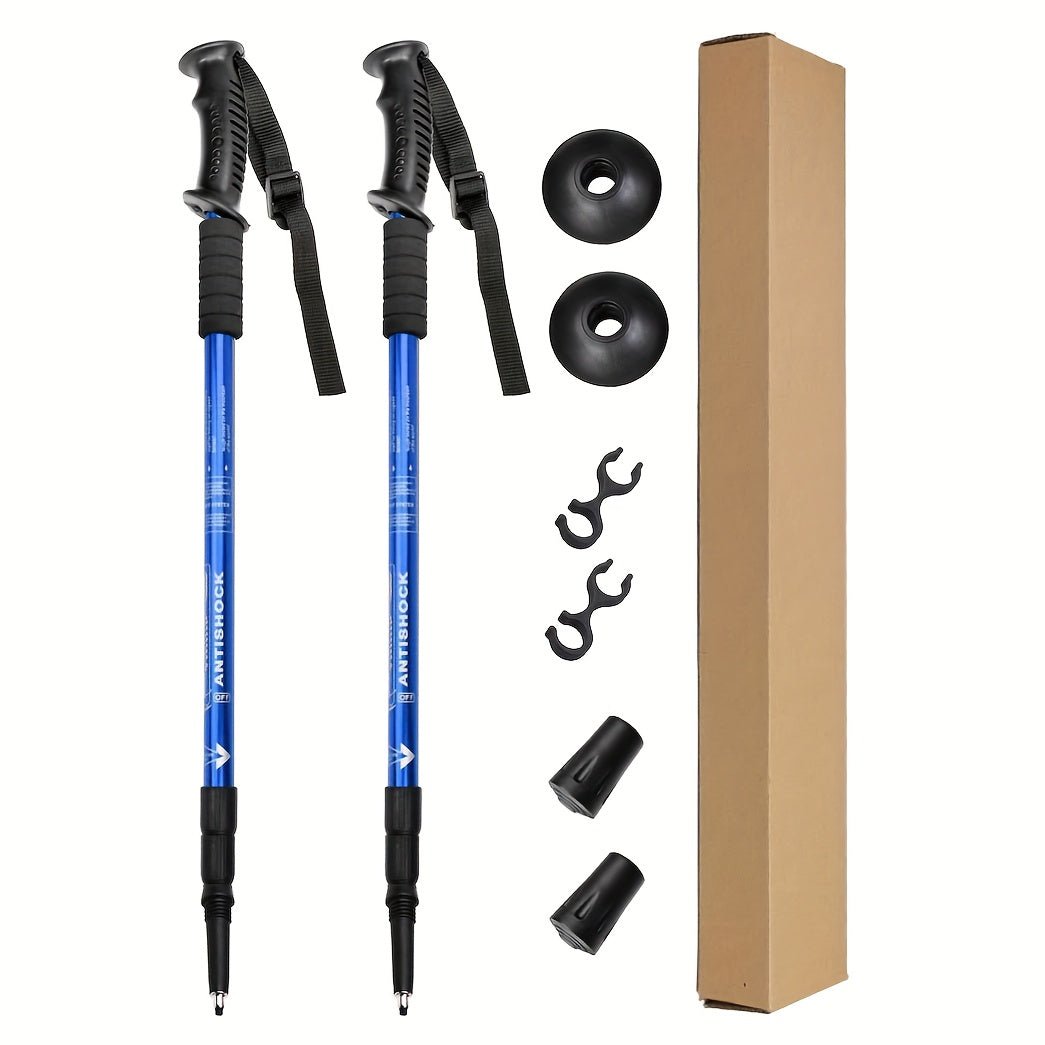 Lightweight Adjustable Trekking Poles with Shock Absorption for Hiking