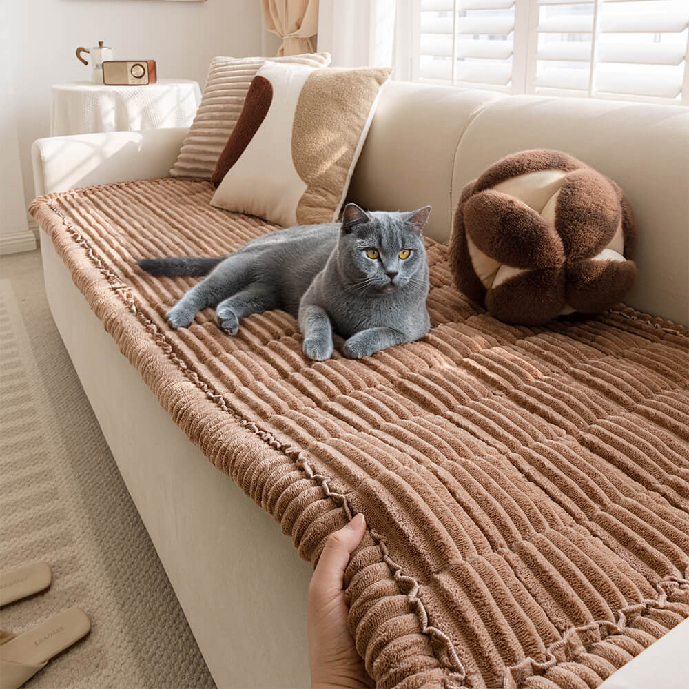 WarmNest Plush Pet Mat for Sofa and Bed Protection