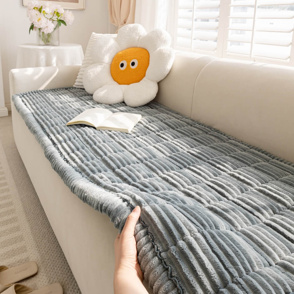 WarmNest Plush Pet Mat for Sofa and Bed Protection