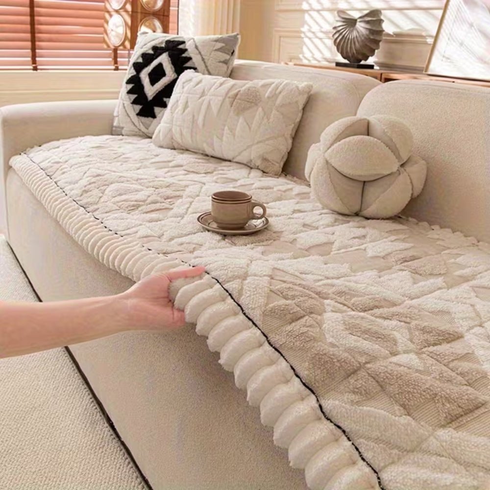 SnugHaven Soft Quilted Winter Sofa Protector for Cozy Comfort