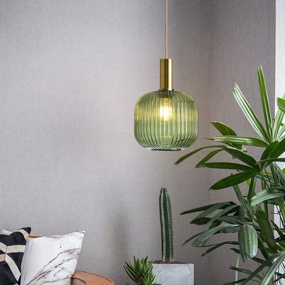 Nordic Elegance Pendant Lighting in Fluted Glass Design