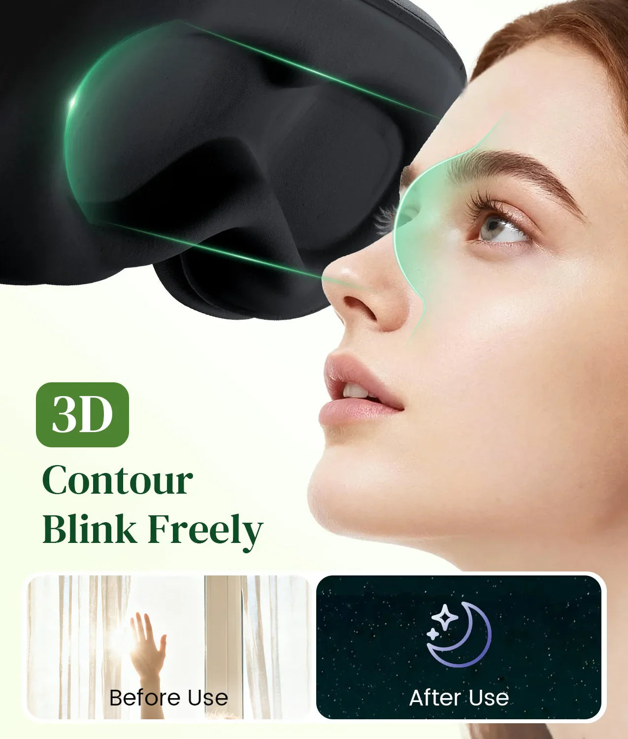 Bluetooth 5.4 3D Eye Mask for Sleep - Breathable, Light Blocking, Zero Pressure