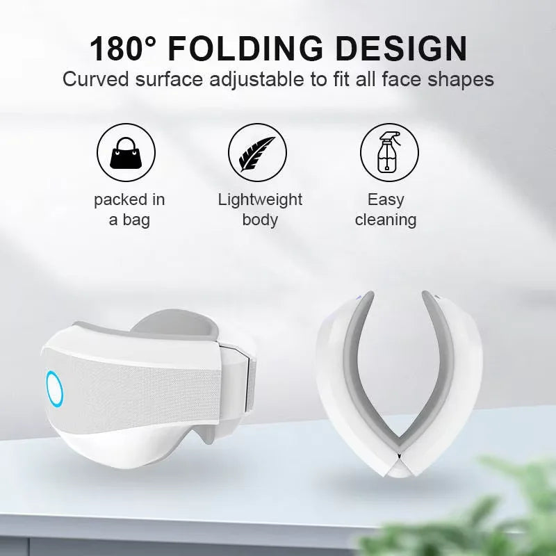 Portable Eye Massager with Wireless Heating and Vibration – USB Rechargeable for Stress Relief