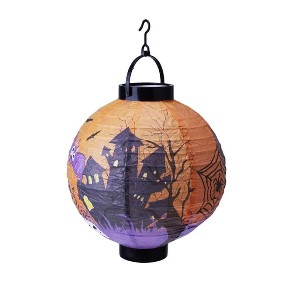 Halloween Hanging Paper Lanterns with Spooky Glow Decorations