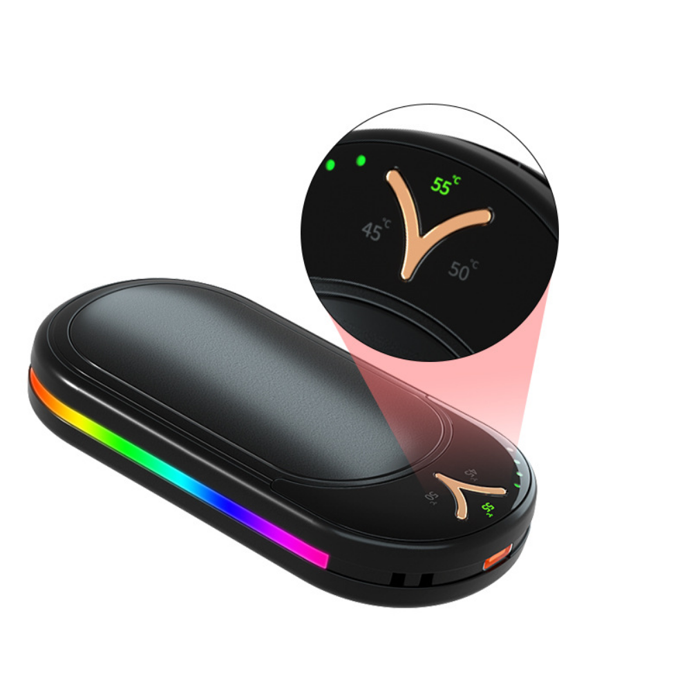Portable Rechargeable Hand Warmer Duo with Heat Control