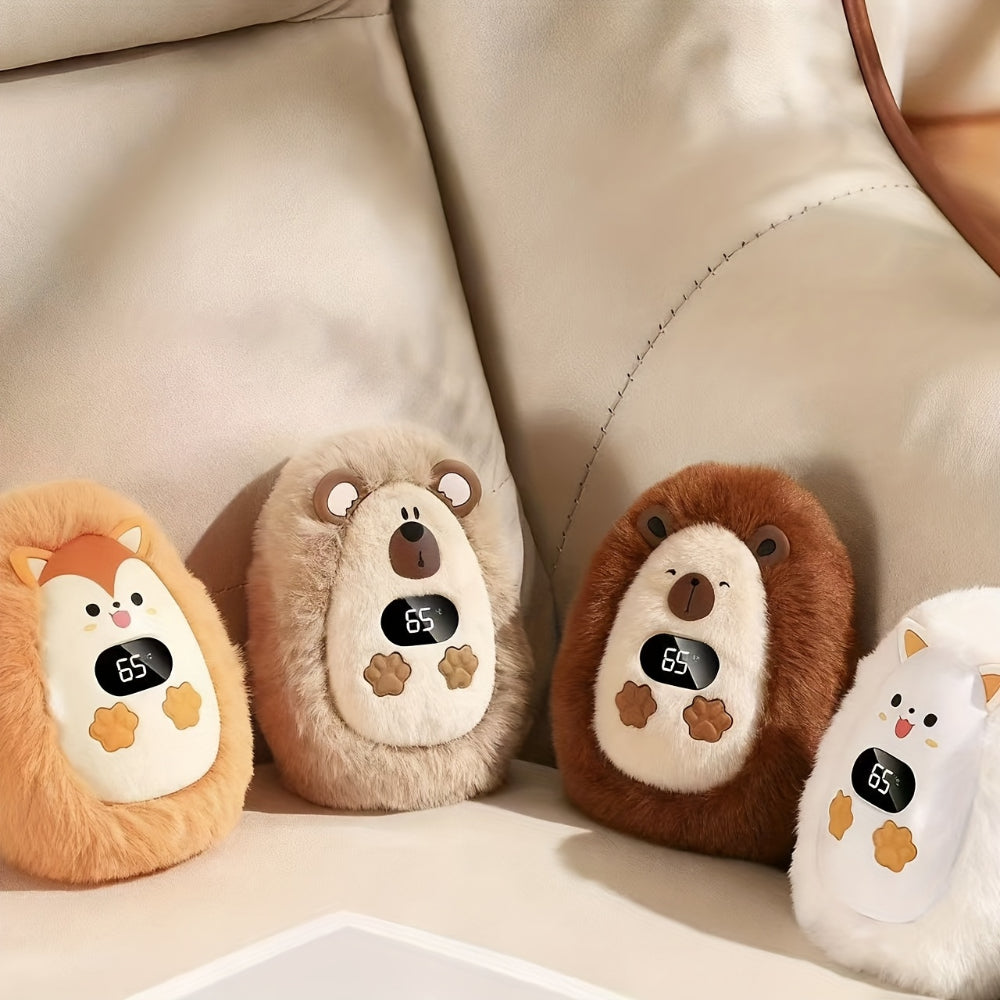 CozyCharge Portable Plush Hand Warmer with LCD Screen