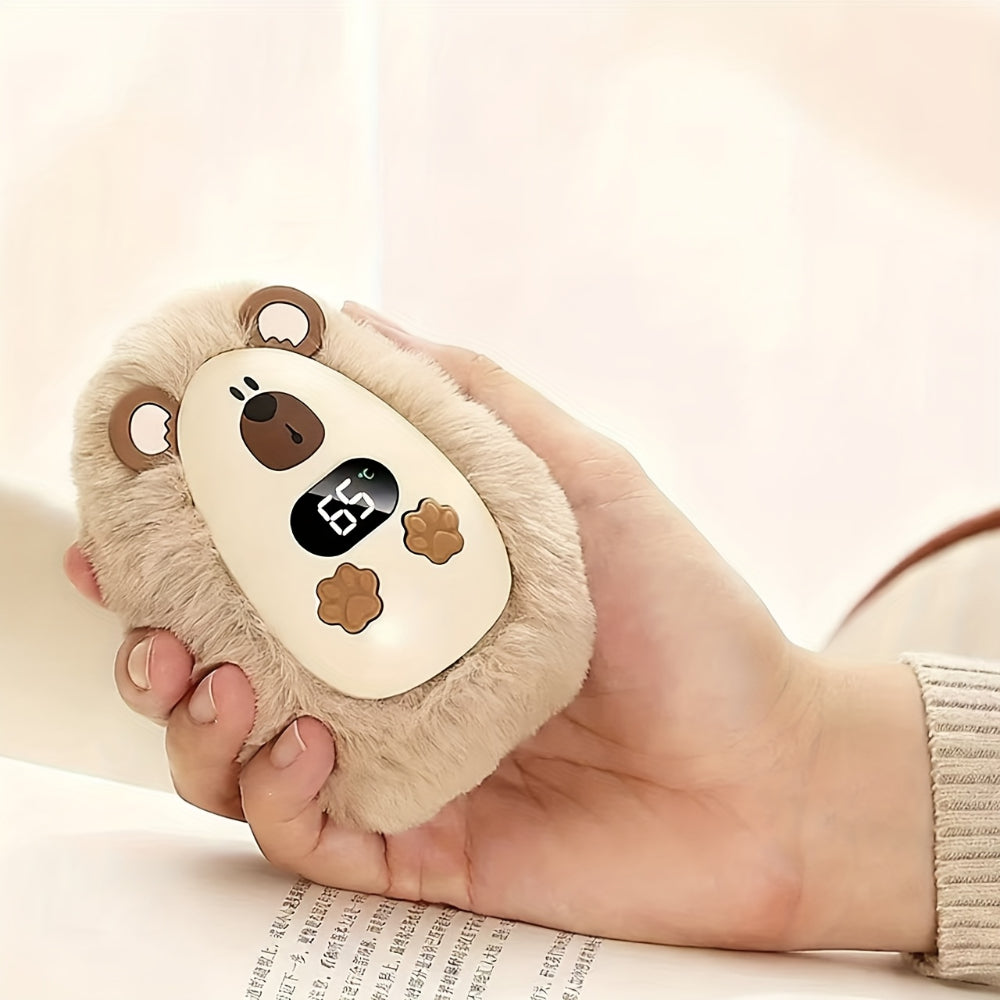 CozyCharge Portable Plush Hand Warmer with LCD Screen
