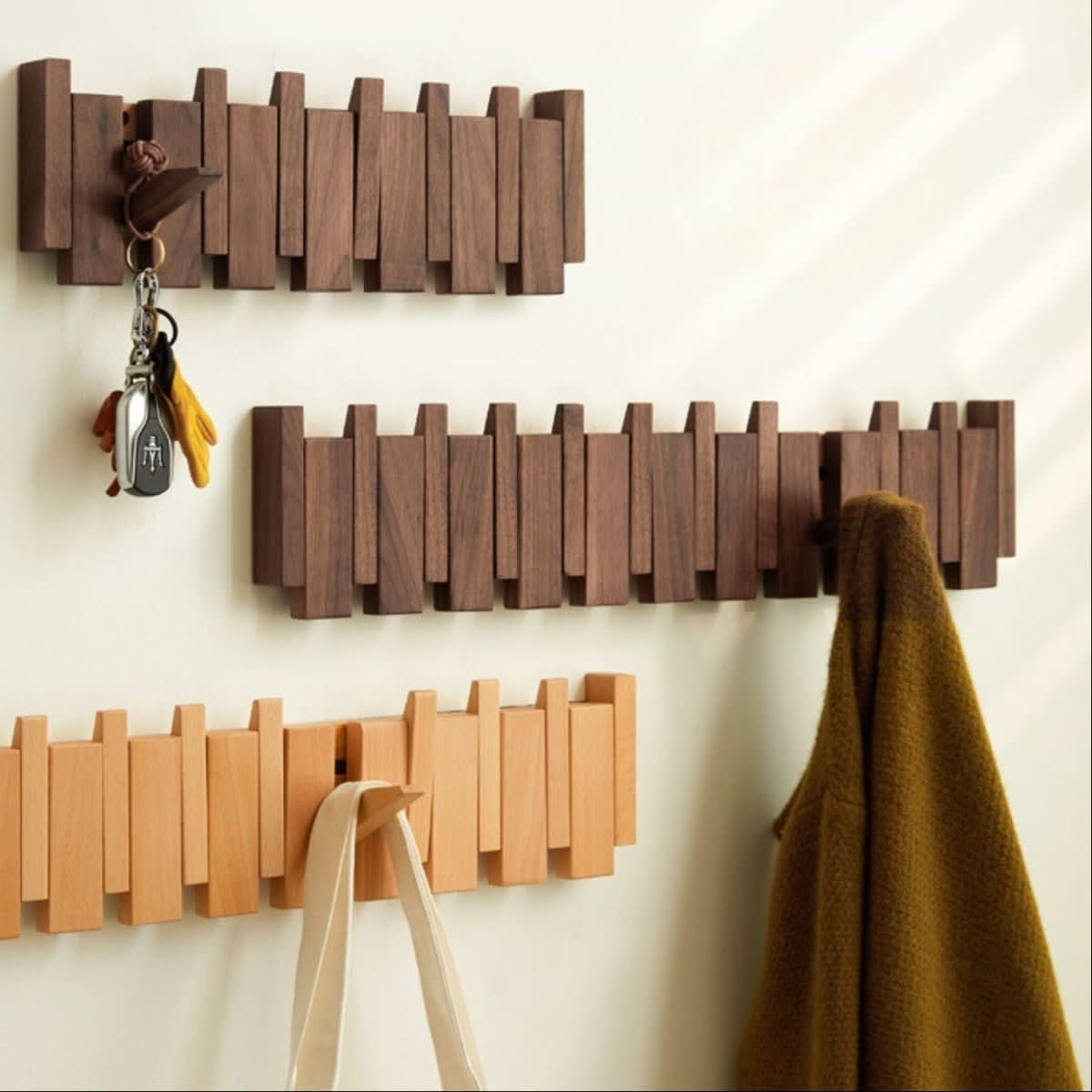 HarmonyCraft Musical Inspired Wall Rack with Foldable Hooks