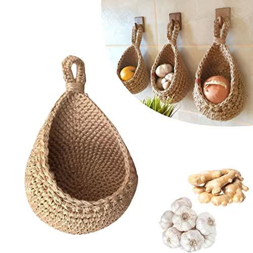 EcoHaven Hanging Jute Basket for Smart Kitchen Storage