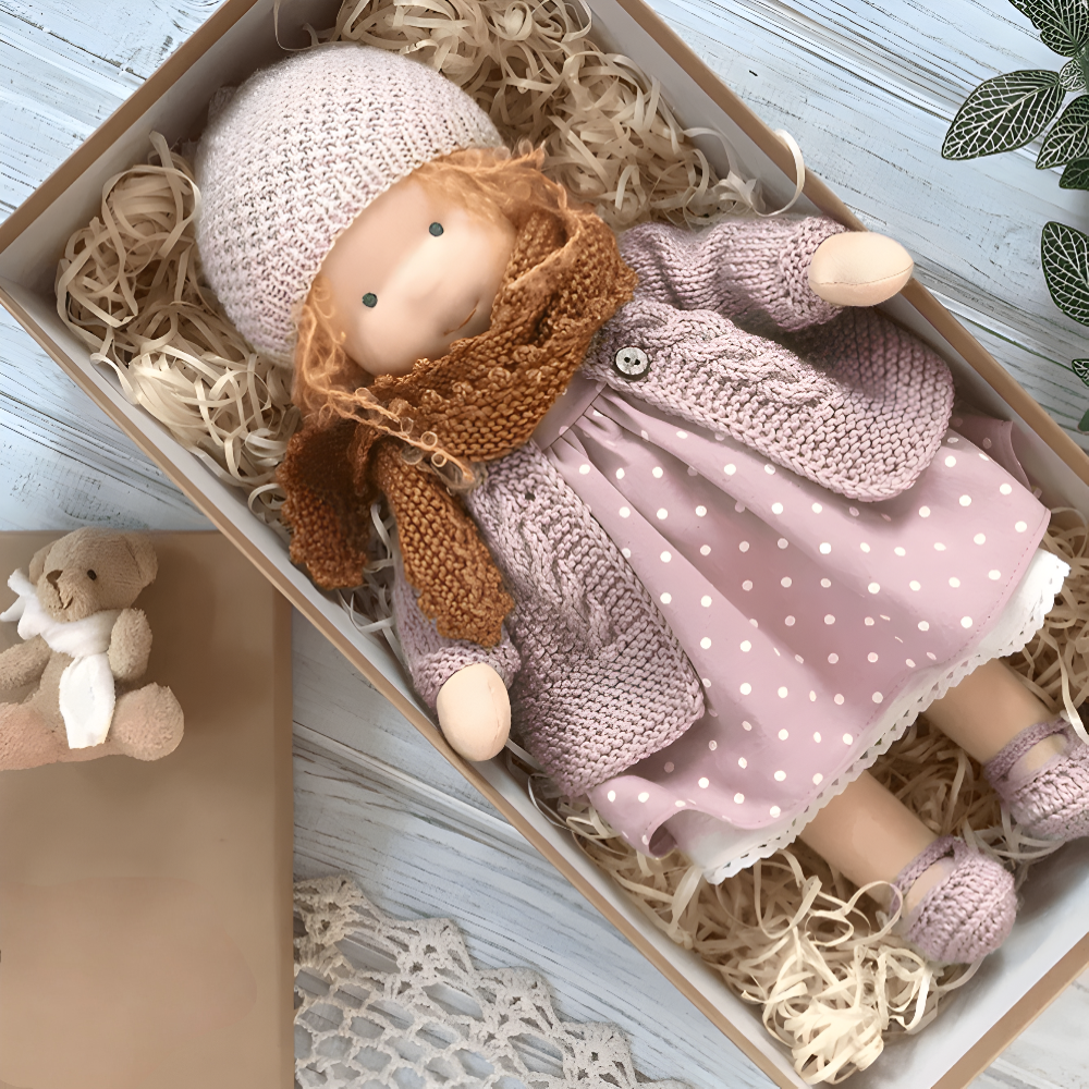 Charming Fabric Doll Toy for Creative Play in Elegant Packaging