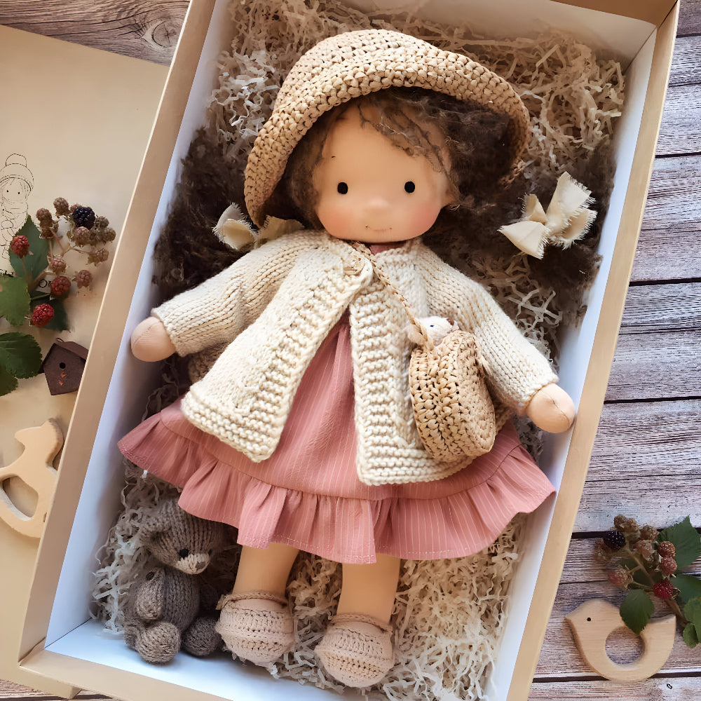 Charming Fabric Doll Toy for Creative Play in Elegant Packaging