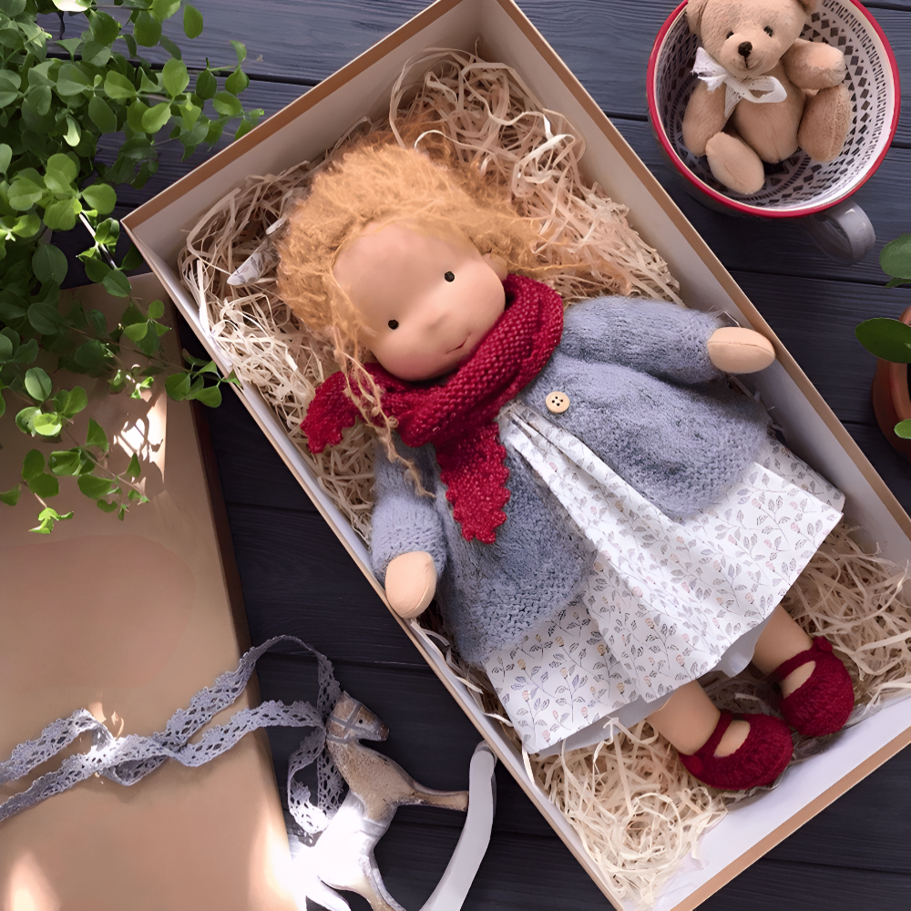 Charming Fabric Doll Toy for Creative Play in Elegant Packaging