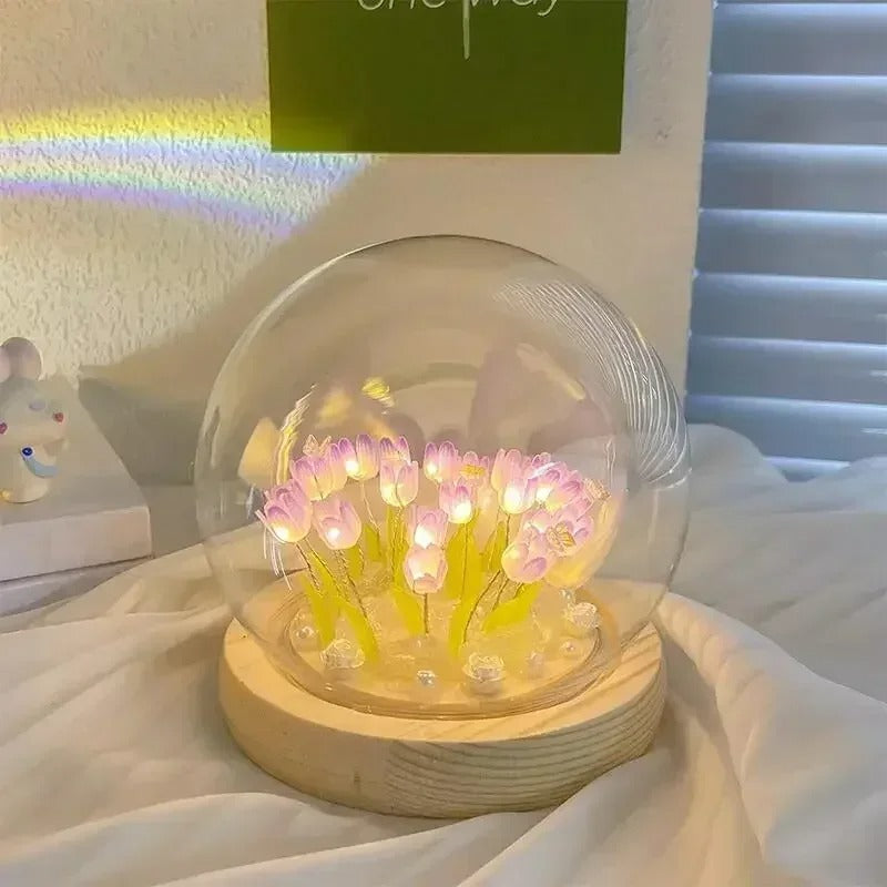 Artisan Floral Glow Table Lamp – Gentle LED Light for Tranquil Spaces