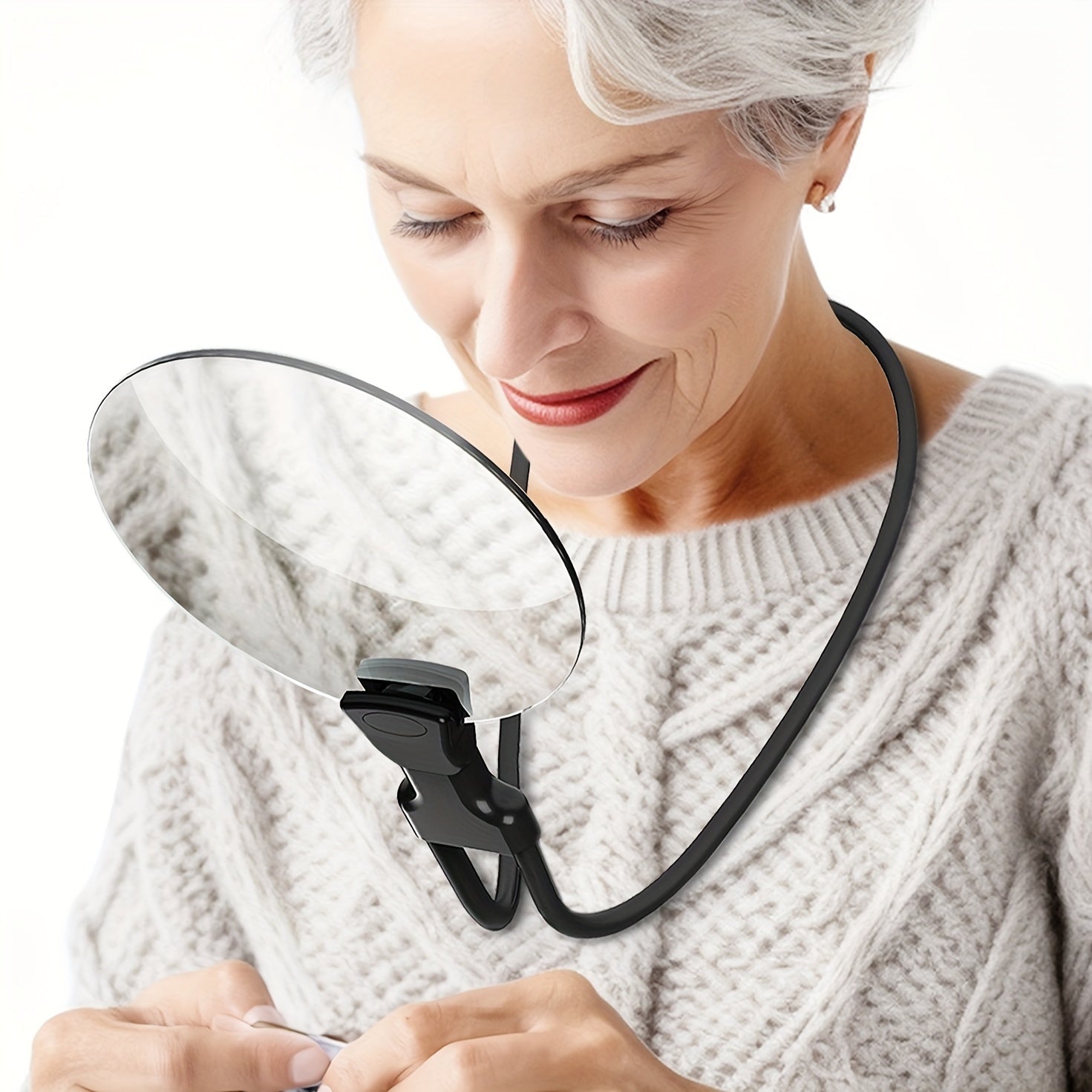 Adjustable Neck Strap Magnifying Glass - 5X Magnification for Reading