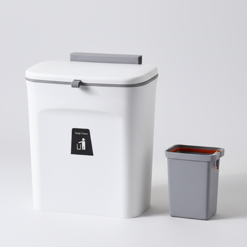 Space-Saving Kitchen Waste Bin with Easy-Access Lid