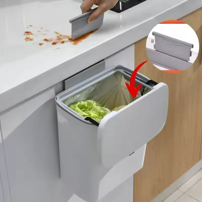 Space-Saving Kitchen Waste Bin with Easy-Access Lid