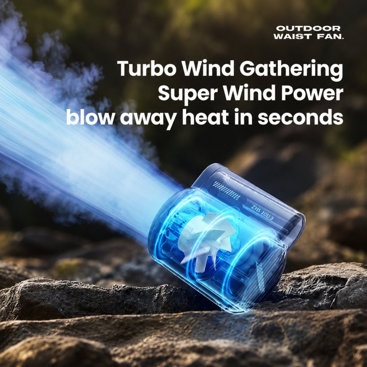 Portable Clip-On Waist Fan with Turbine Airflow and 4500mAh Battery