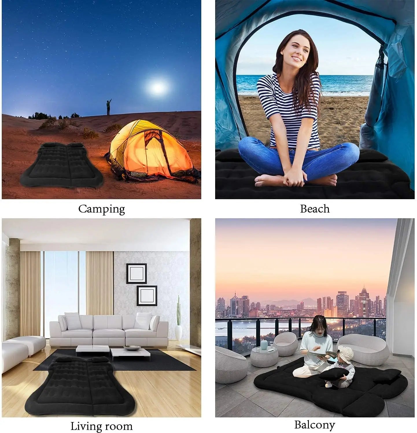 Inflatable Portable Car Mattress – Sturdy Foldable Bed for Travel
