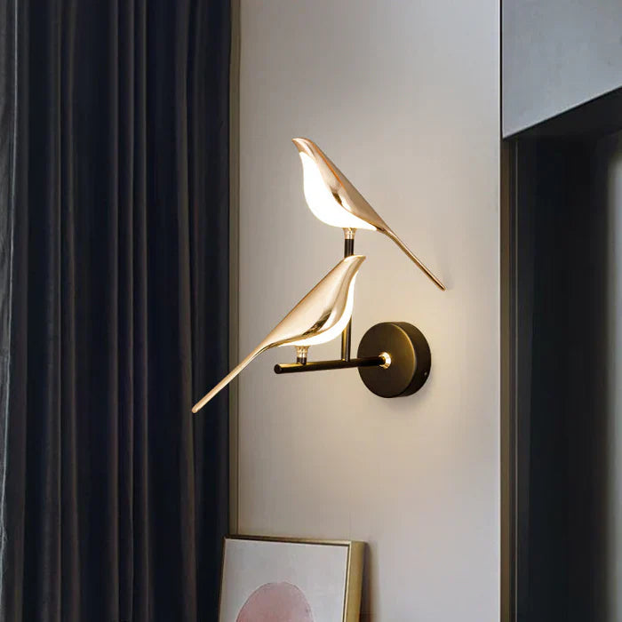 Table Lamp Featuring Golden Bird Sculpture Design