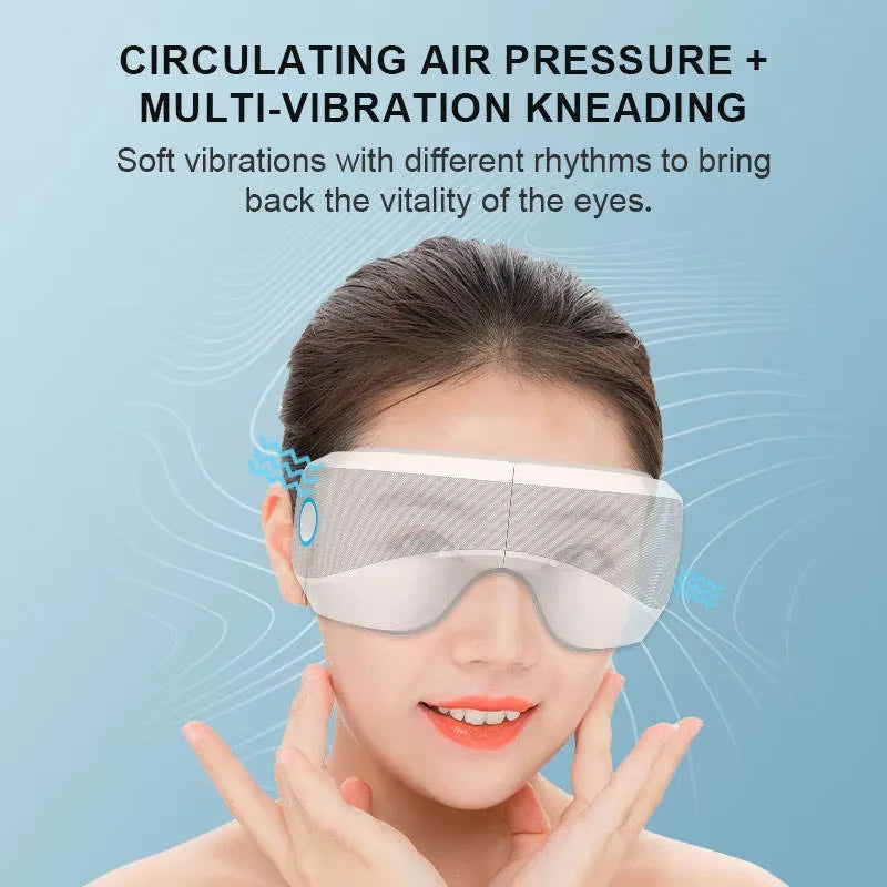 Portable Eye Massager with Wireless Heating and Vibration – USB Rechargeable for Stress Relief