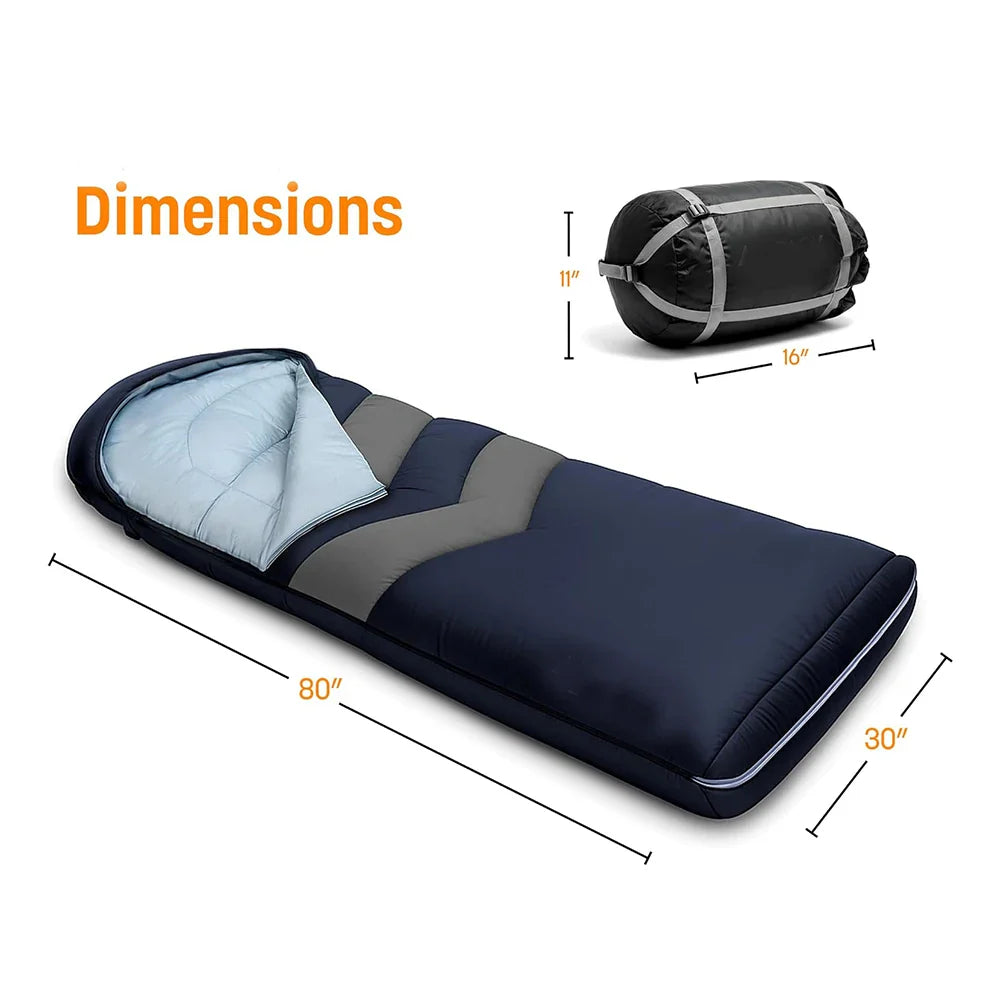 Inflatable Sleeping Bag with Built-in Pad and Pillow for Camping