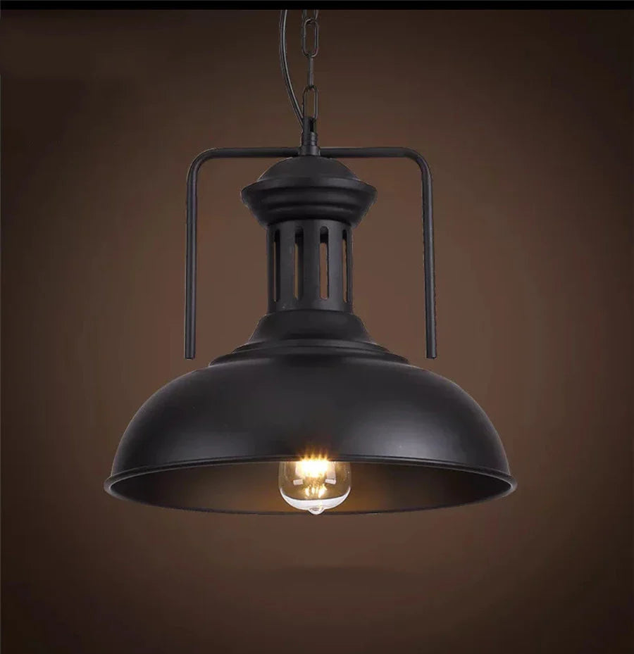Rustic Charm Pendant Light - Iron Hanging Lamp for Home Decor