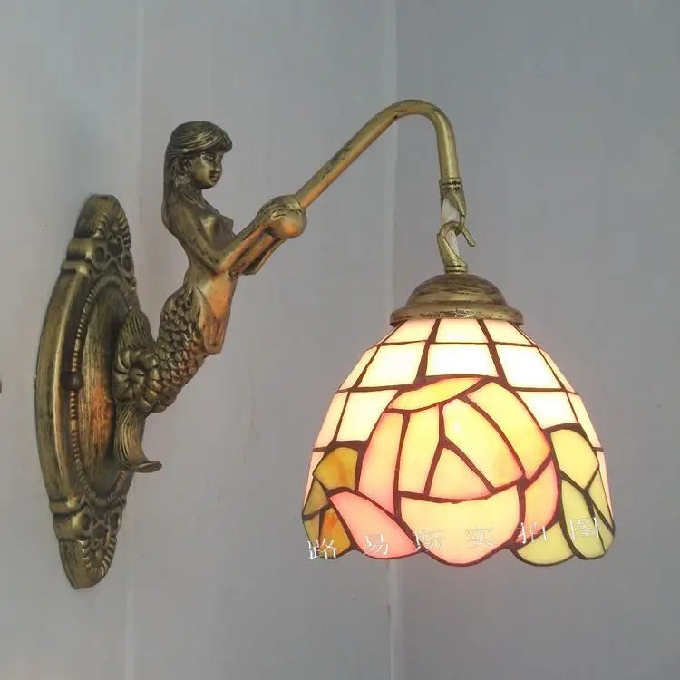 Enchanting Mermaid Glass LED Wall Light for Home Decor