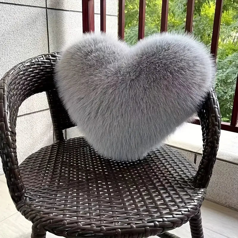 Cozy Love Shape Plush Cushion – Ideal Decorative Accent for Home