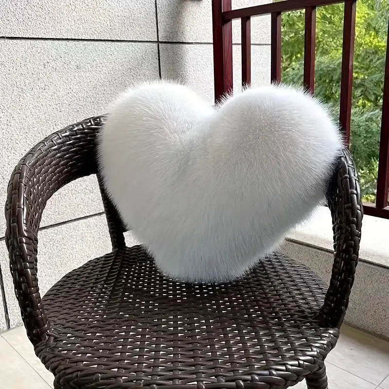 Cozy Love Shape Plush Cushion – Ideal Decorative Accent for Home