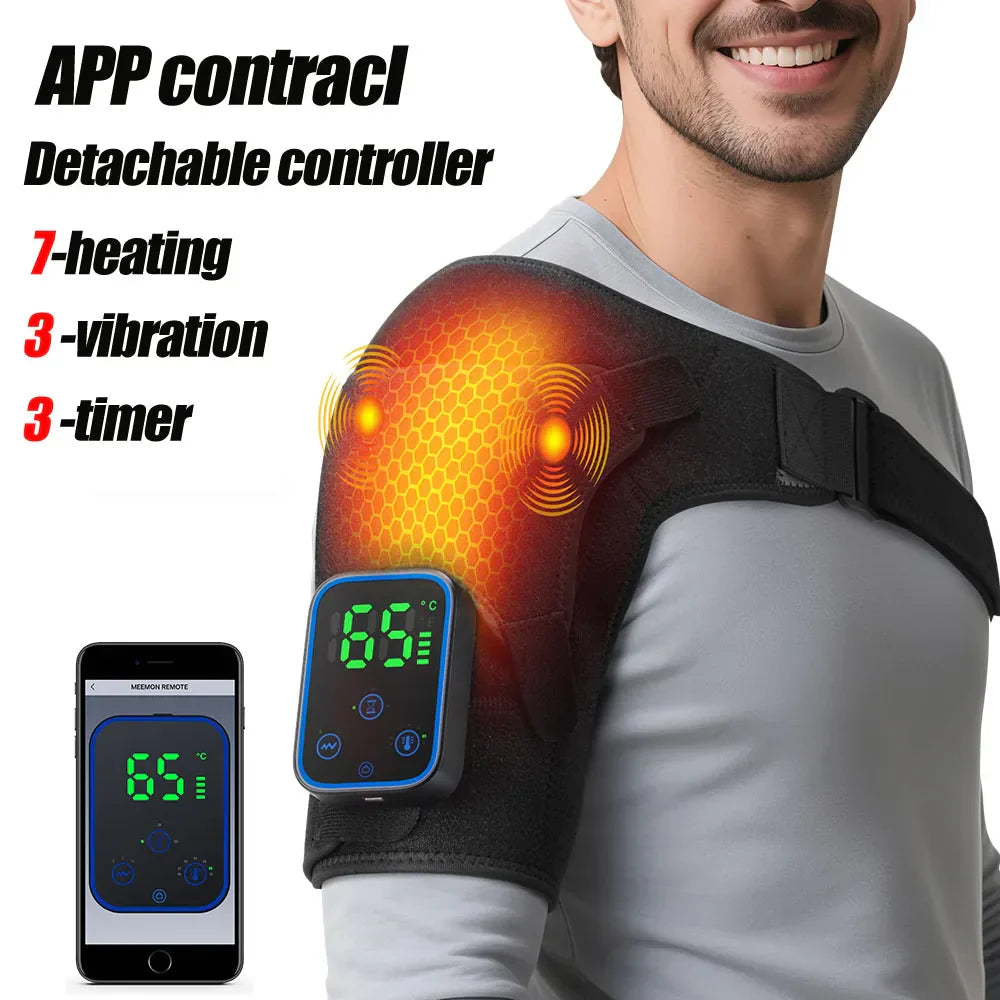 Adjustable Warmth & Vibration Shoulder Support Brace for Pain Relief