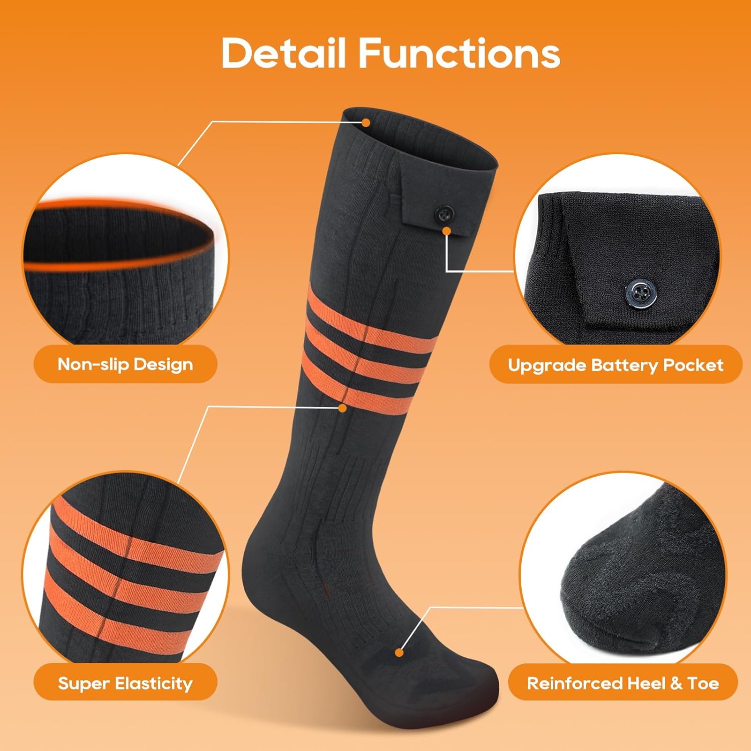 Smart Thermal Socks with Mobile Heat Management for Outdoors
