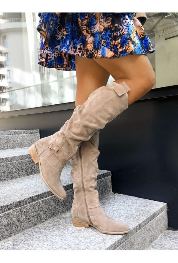 Women’s Knee-High Boots | Soft Suede with Ankle Strap | Durable Rubber Sole | Cozy Winter Wear