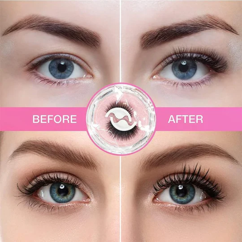 Easy Application Reusable Adhesive False Eyelashes for Makeup