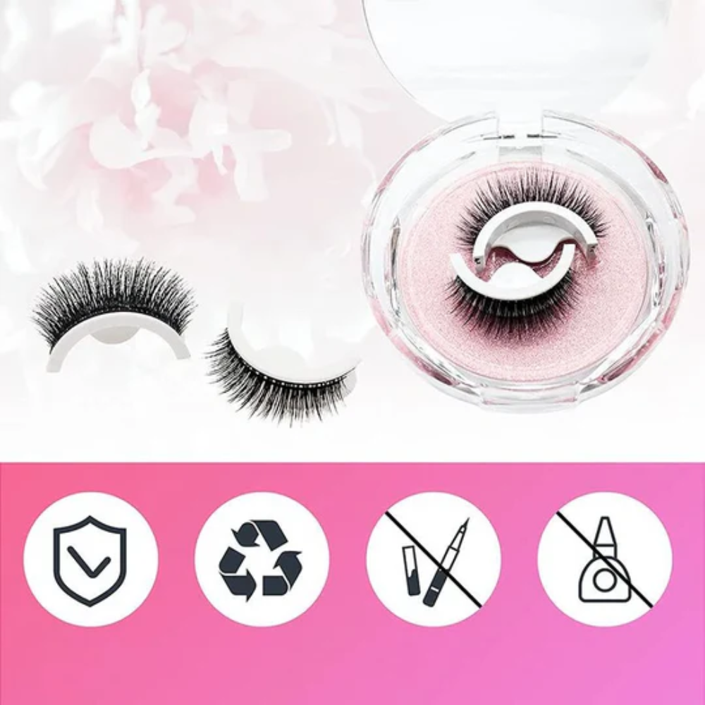 Easy Application Reusable Adhesive False Eyelashes for Makeup