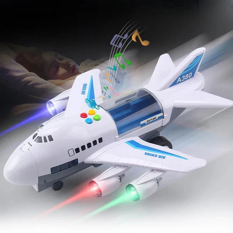 SkyGlide Interactive Airplane Toy with Lights and Cars