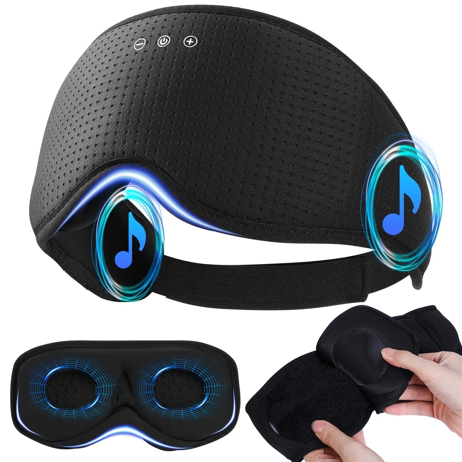 Bluetooth 3D Sleep Mask with Light Blocking – Breathable Eye Cover for Naps