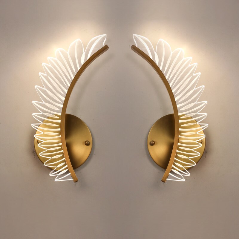 Design Wall Lamps Interior with Golden Angel Wings by Taavita