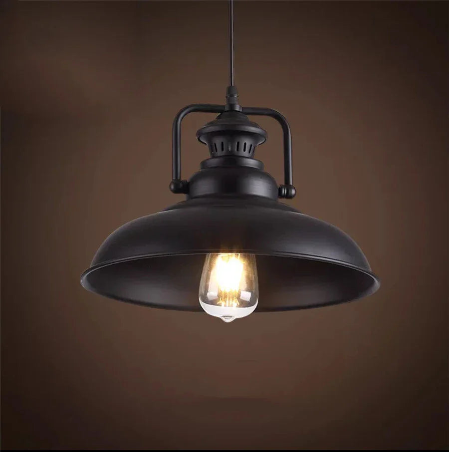 Rustic Charm Pendant Light - Iron Hanging Lamp for Home Decor