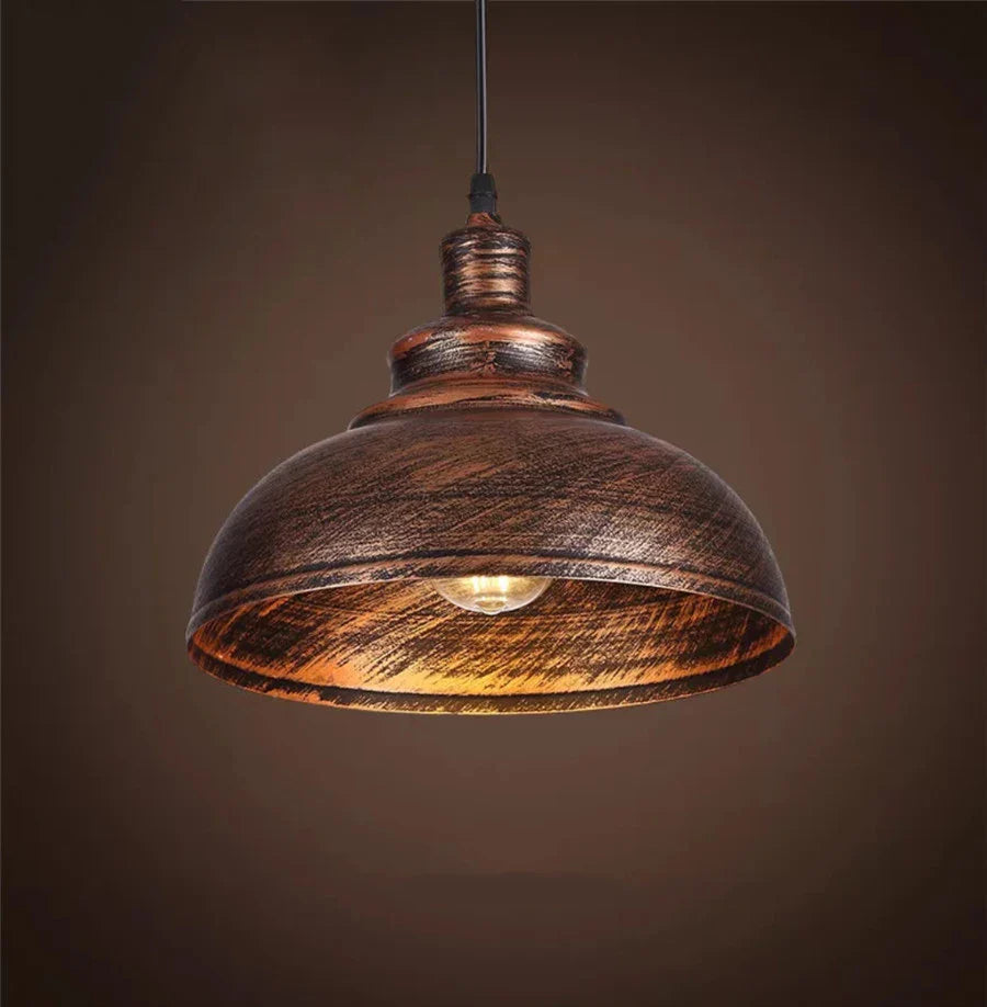 Rustic Charm Pendant Light - Iron Hanging Lamp for Home Decor
