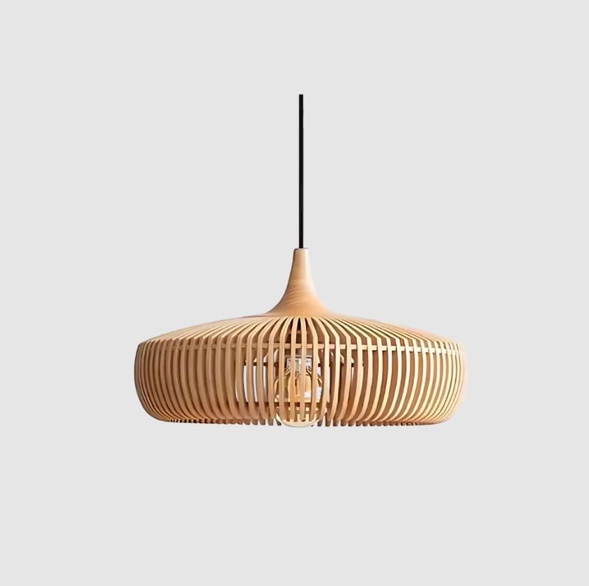 Ceiling Pendant Light in Solid Wood – Japandi Style for Cozy Atmosphere