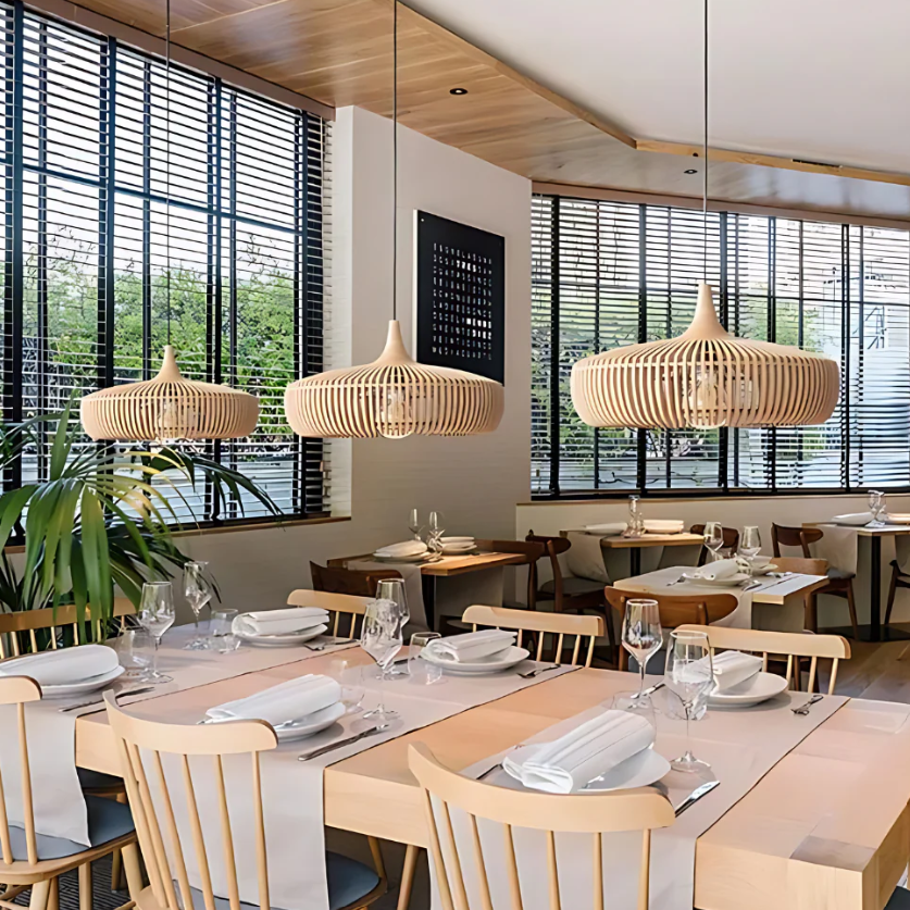 Ceiling Pendant Light in Solid Wood – Japandi Style for Cozy Atmosphere