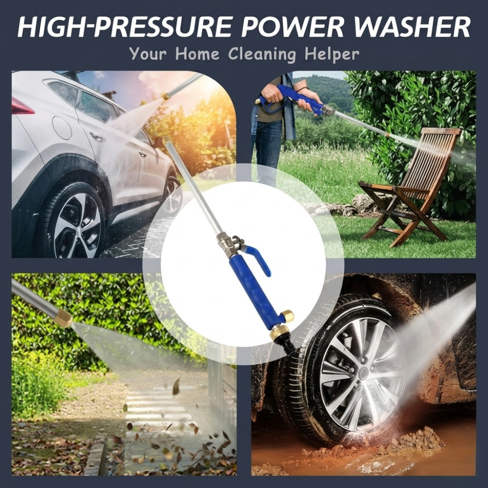 Garden Hose Attachment for Car Washing and High-Pressure Cleaning