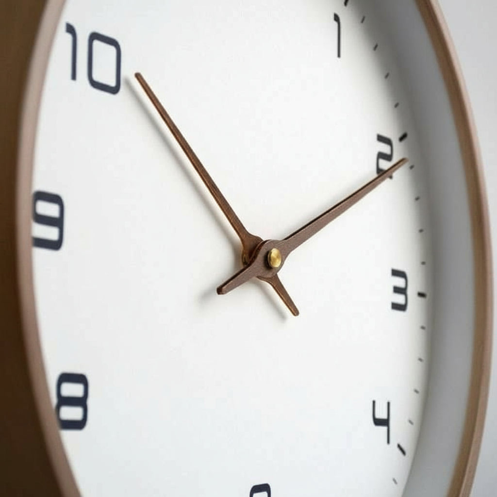 TimberCraft Modern Solid Wood Wall Clock in Earthy Tones
