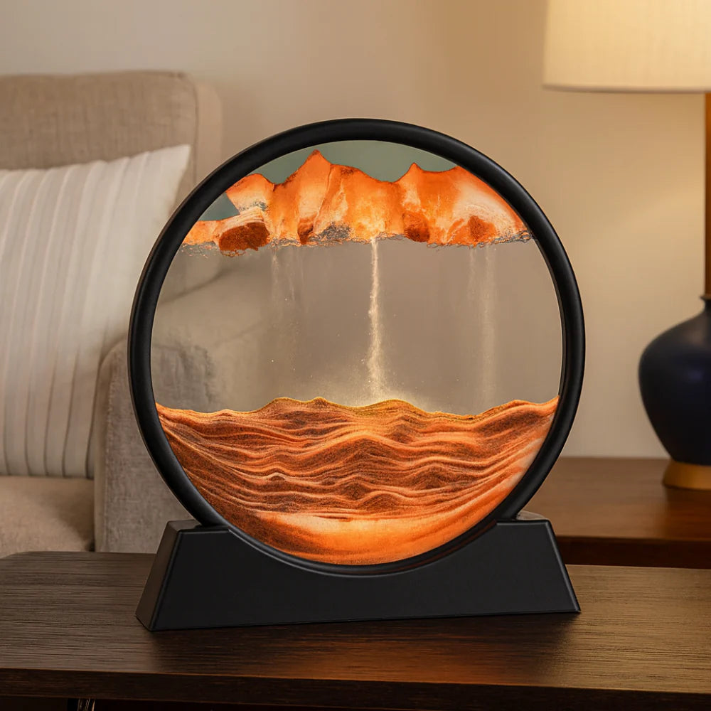 Serene Sand Flow Art Glass Sculpture for Home & Office